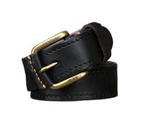 OBASDFD Ceinture Western En Relief For Femme Et Homme - Sangle For Pantalon Jean Boucle À Rouleau Vintage Laiton Massif Cuir Sculpté(Black,115cm/45)