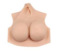 OBASDFD Crossdressing Faux Seins en Silicone Seins prothétiques Cosplay for Faire Semblant d'être des Pseudo-mères féminines Fournitures de Diffusion Direct Demi-Corps sans Peau E Cup(D Cup)