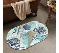 OBASDFD Diatomaceous Earth Bath Mat, Abstract Dark Art Flowers Design, Non-Slip Absorbent Fast Drying, Easy to Clean for Bathroom Kitchen Door Mat(#22,20x31Inch Ellipse)