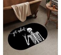 OBASDFD Diatomaceous Earth Bath Mat, Abstract Dark Art Flowers Design, Non-Slip Absorbent Fast Drying, Easy to Clean for Bathroom Kitchen Door Mat(#5,20x31Inch Ellipse)