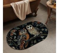 OBASDFD Diatomaceous Earth Bath Mat, Abstract Dark Art Flowers Design, Non-Slip Absorbent Fast Drying, Easy to Clean for Bathroom Kitchen Door Mat(#12,17x27.5Inch Ellipse)