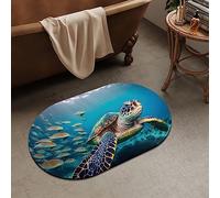 OBASDFD Diatomaceous Earth Bath Mat, Abstract Dark Art Flowers Design, Non-Slip Absorbent Fast Drying, Easy to Clean for Bathroom Kitchen Door Mat(#35,17x27.5Inch Ellipse)