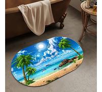 OBASDFD Diatomaceous Earth Bath Mat, Abstract Dark Art Flowers Design, Non-Slip Absorbent Fast Drying, Easy to Clean for Bathroom Kitchen Door Mat(#9,16x24Inch Ellipse)