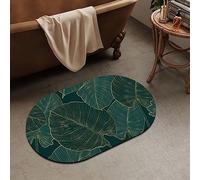 OBASDFD Diatomaceous Earth Bath Mat, Abstract Dark Art Flowers Design, Non-Slip Absorbent Fast Drying, Easy to Clean for Bathroom Kitchen Door Mat(#33,16x24Inch Ellipse)