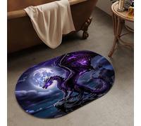 OBASDFD Diatomaceous Earth Bath Mat, Abstract Dark Art Flowers Design, Non-Slip Absorbent Fast Drying, Easy to Clean for Bathroom Kitchen Door Mat(#6,16x24Inch Ellipse)