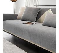 OBASDFD Housse De Canapé À Rayures Chenille, Antidérapante, Lavable Et Résistante Aux Animaux(Beige,90 * 120cm/35.4 * 47in)