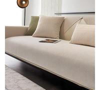 OBASDFD Housse De Canapé À Rayures Chenille, Antidérapante, Lavable Et Résistante Aux Animaux(Beige,90 * 210cm/35.4 * 83in)