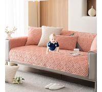 OBASDFD Housse De Canapé Antidérapante en Jacquard Floral for Canapés Sectionnels, Protection Meubles Résistante Aux Animaux(Pink,90 * 240cm)