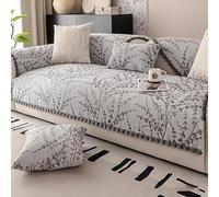 OBASDFD Housse De Canapé en Chenille avec Dentelle Boule Fourrure, Antidérapante, Lavable Et Adaptée Aux Animaux Compagnie(Bgray,70 * 240cm/27.6 * 94.5in)