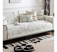 OBASDFD Housse De Canapé en Chenille avec Dentelle Boule Fourrure, Antidérapante, Lavable Et Adaptée Aux Animaux Compagnie(Cgreen,70 * 240cm/27.6 * 94.5in)