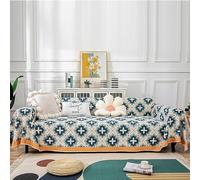 OBASDFD Housse De Canapé en Chenille avec Pompon, Antidérapante, Lavable Et Adaptée Aux Animaux Compagnie(F,180 * 280CM)