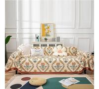 OBASDFD Housse De Canapé en Chenille avec Pompon, Antidérapante, Lavable Et Adaptée Aux Animaux Compagnie(A,180 * 300CM)