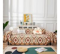 OBASDFD Housse De Canapé en Chenille avec Pompon, Antidérapante, Lavable Et Adaptée Aux Animaux Compagnie(B,180 * 220CM)