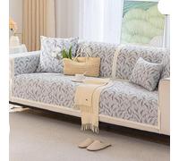 OBASDFD Housse De Canapé en Chenille, Lavable, Texture Minimaliste, Quatre Saisons, for 2/3/4 Coussins, Anti-Rayures Animaux(Bgray,110 * 240cm/43 * 94.5in)