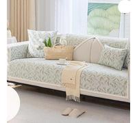 OBASDFD Housse De Canapé en Chenille, Lavable, Texture Minimaliste, Quatre Saisons, for 2/3/4 Coussins, Anti-Rayures Animaux(Bgreen,70 * 180cm/27.6 * 71in)