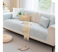 OBASDFD Housse De Canapé en Chenille, Lavable, Texture Minimaliste, Quatre Saisons, for 2/3/4 Coussins, Anti-Rayures Animaux(Ablue,Pillow11.8 * 19.7in)
