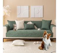 OBASDFD Housse De Canapé en Coton Jacquard, Antidérapante Et Lavable, for Canapés Sectionnels L/U(Green,90 * 120cm/35.4 * 47in)