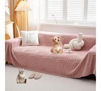 OBASDFD Housse De Canapé en Peluche for 3 Places - Protection Réversible Et Jeté Polyvalent(Pink,180 * 150cm/71 * 59in)