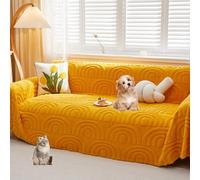 OBASDFD Housse De Canapé en Peluche for 3 Places - Protection Réversible Et Jeté Polyvalent(Yellow,180 * 150cm/71 * 59in)