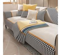 OBASDFD Housse De Canapé en Velours Côtelé Patchwork, Antidérapante, for Canapés L, Adaptée Aux Animaux Compagnie(Beige,110 * 240cm/43 * 94.5in)