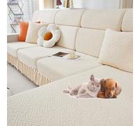 OBASDFD Housse De Canapé Extensible avec Jupe, Protection Élastique for Meubles, Lavable for Canapés Sectionnels(A,M Seat Cover)