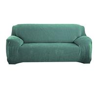 OBASDFD Housse De Canapé Extensible en Peluche avec Base Antidérapante, Protection Meubles Lavable(Green,4 Seater(235-310cm))