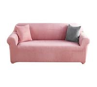 OBASDFD Housse De Canapé Extensible en Peluche avec Base Antidérapante, Protection Meubles Lavable(Pink,4 Seater(235-310cm))