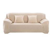 OBASDFD Housse De Canapé Extensible en Peluche avec Base Antidérapante, Protection Meubles Lavable(White,4 Seater(235-310cm))