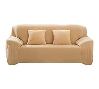 OBASDFD Housse De Canapé Extensible en Peluche avec Base Antidérapante, Protection Meubles Lavable(Yellow,3 Seater(190-230cm))