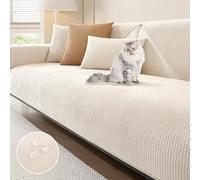 OBASDFD Housse De Canapé Imperméable en Chenille avec Envers Antidérapant, Protection Anti-Rayures for Canapés Sectionnels(Beige,110 * 240CM)