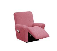 OBASDFD Housse de canapé inclinable 4 pièces for Salon, Protection antidérapante avec Sangle élastique, Housse 1 Place Poche latérale - Rose(Pink)