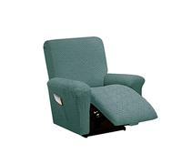 OBASDFD Housse de canapé inclinable 4 pièces for Salon, Protection antidérapante avec Sangle élastique, Housse 1 Place Poche latérale - Rose(Green)