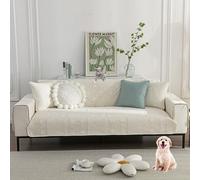 OBASDFD Housse De Canapé Inclinable en Velours Extensible, Antidérapante Et Lavable(Beige,90 * 210cm/35.4 * 83in)