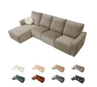 OBASDFD Housse De Canapé Inclinable en Velours Extensible, Universelle, Antidérapante, for Animaux Compagnie(Lgray,2seats/6Pieces)