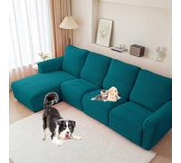 OBASDFD Housse De Canapé Inclinable Extensible À Motif Losanges for 1 3 Places, Élastique Lavable(Dblue,1seat/4Pieces)