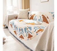 OBASDFD Housse De Canapé Lavable Style Bohème, Antidérapante, Universelle, for Canapés 2/3/4 Coussins, avec Protection for Animaux(C,180 * 420CM)