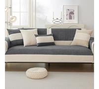 OBASDFD Housse De Canapé Patchwork en Velours Côtelé for Canapés Sectionnels, Épaisse Et Antidérapante(Dgray,110 * 180cm/43 * 71in)