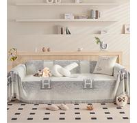 OBASDFD Housse De Canapé Réversible en Chenille, Double Face, Antidérapante, Lavable, for Canapés Sectionnels(Grey,180 * 280cm/71 * 110in)