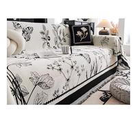 OBASDFD Housse De Canapé Réversible en Chenille, Imprimée, Lavable Et Résistante Aux Animaux(Black,180 * 260cm/71 * 102in)