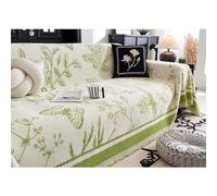 OBASDFD Housse De Canapé Réversible en Chenille, Imprimée, Lavable Et Résistante Aux Animaux(Green,180 * 260cm/71 * 102in)