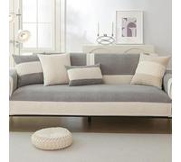 OBASDFD Housse De Canapé Sectionnelle en Velours Côtelé, Motif Patchwork, Antidérapante, Anti-Rayures Et Résistante Aux Animaux(Lgray,110 * 160cm/43 * 63in)