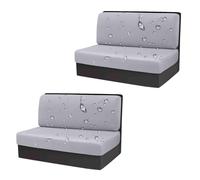 OBASDFD Housses De Coussin Imperméables for Camping-Car, Banquette Extensibles Et Lavables(Light Gray,Set of 2)