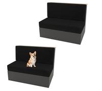 OBASDFD Housses De Siège en Velours for Dinette Camping-Car, Lavables Et Amovibles, for Sièges Cabine(Black)