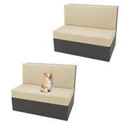 OBASDFD Housses De Siège en Velours for Dinette Camping-Car, Lavables Et Amovibles, for Sièges Cabine(Beige 1)