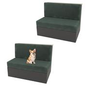 OBASDFD Housses De Siège en Velours for Dinette Camping-Car, Lavables Et Amovibles, for Sièges Cabine(Green)