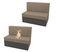 OBASDFD Housses De Siège en Velours for Dinette Camping-Car, Lavables Et Amovibles, for Sièges Cabine(Khaki)