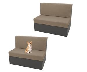 OBASDFD Housses De Siège en Velours for Dinette Camping-Car, Lavables Et Amovibles, for Sièges Cabine(Khaki)