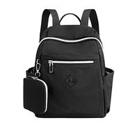 OBASDFD Mini Sac À Dos For Femme - Bandoulière Convertible Avec Dragonne, For Le Travail Et Les Études, Taille Moyenne(Black)
