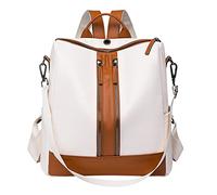 OBASDFD Mini sac à dos for femme - Rétro, grande capacité, solide, souple et tendance, cuir vegan(White)