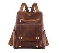 OBASDFD Mini Sac À Dos For Femmes, Adolescentes, Petit Bandoulière Classique Double Sangle(Brown)